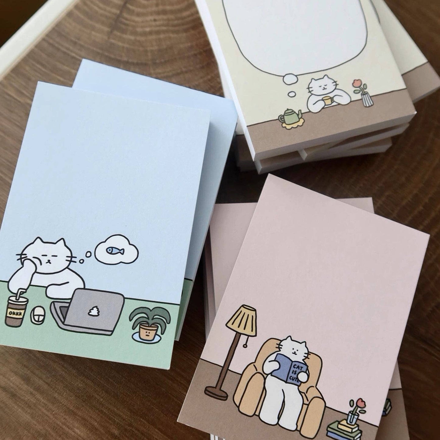 Kitty Life Memo Note Pad: Working